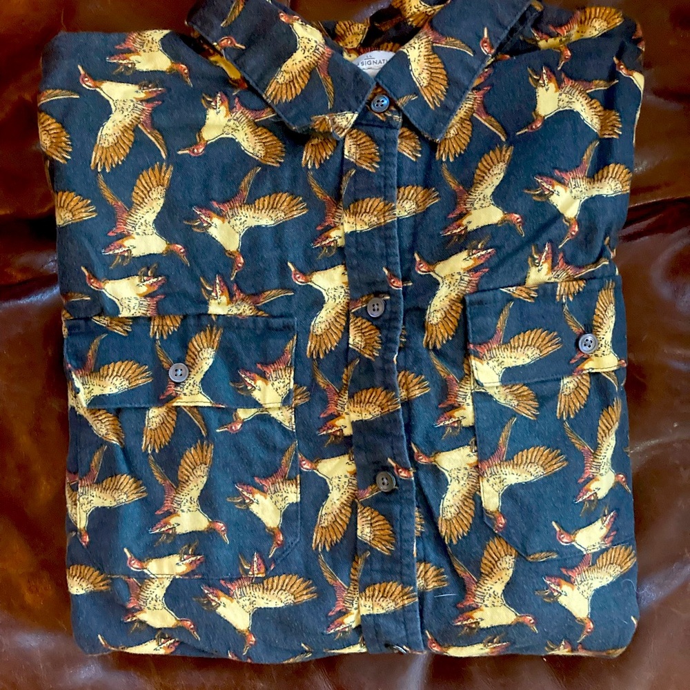 Ll Bean Mallard Duck Button-down Top